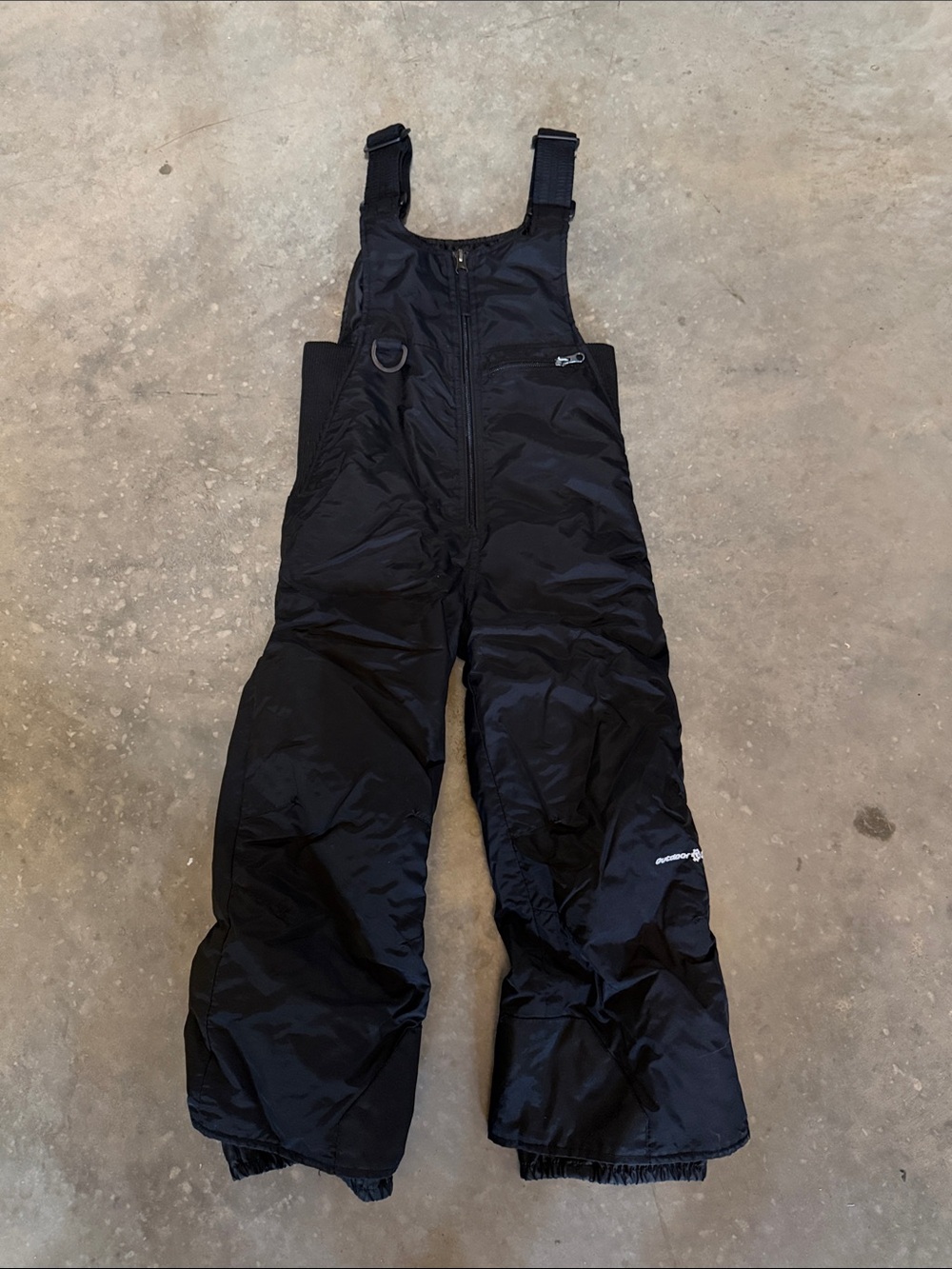 Unisex Youth Black Insulated Snow Bib Overalls